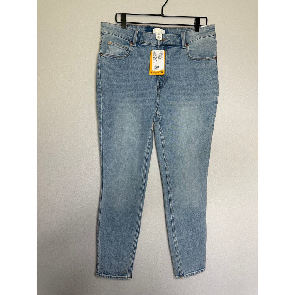 H&M Light Wash Skinny Jeans Women’s Size 16 High Rise Stretch Denim NWT